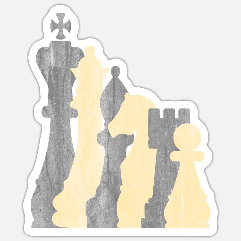 Jeu d'échecs - Sticker taille S (10 x 10 cm) - blanc mat