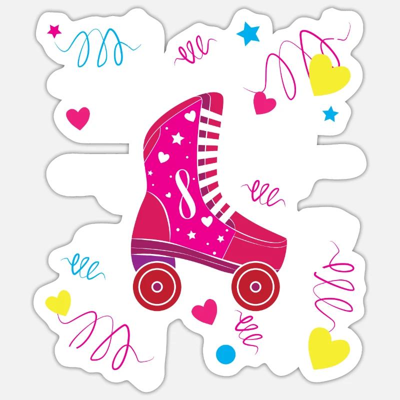 Rollerblade Pink Roller Skates Roller Skating Sticker size S (10 x 10 cm)