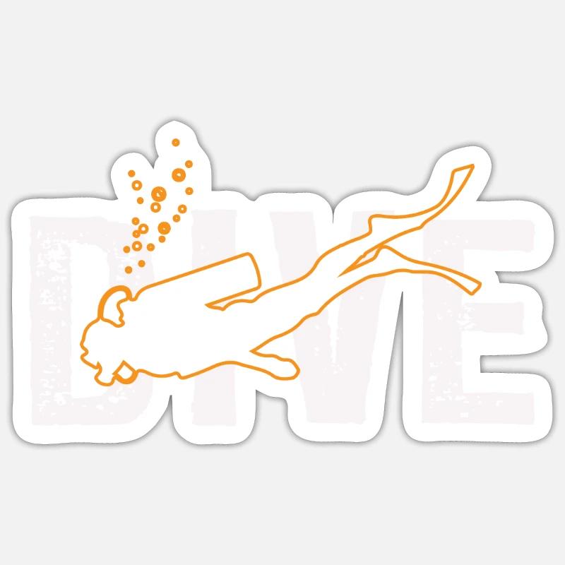 diving - Sticker size S (10 x 10 cm) - white matte