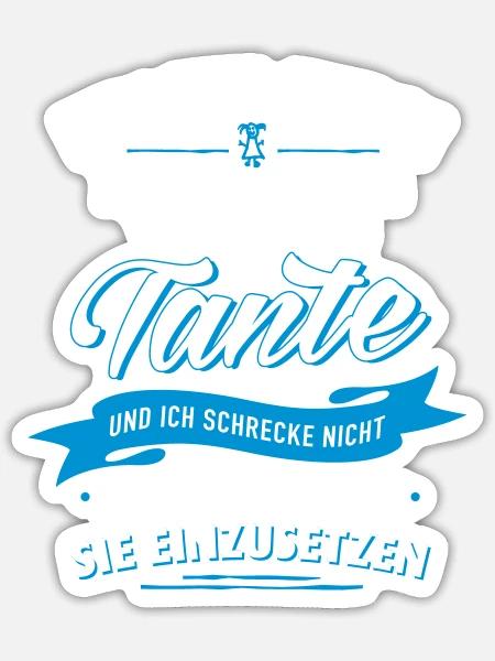 Finger weg! verrückte Tante Verwandte Familie Kind - Sticker Größe S (10 x 10 cm) - Mattweiß
