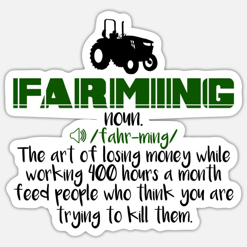 Farming Definition - Sticker Größe S (10 x 10 cm) - Mattweiß
