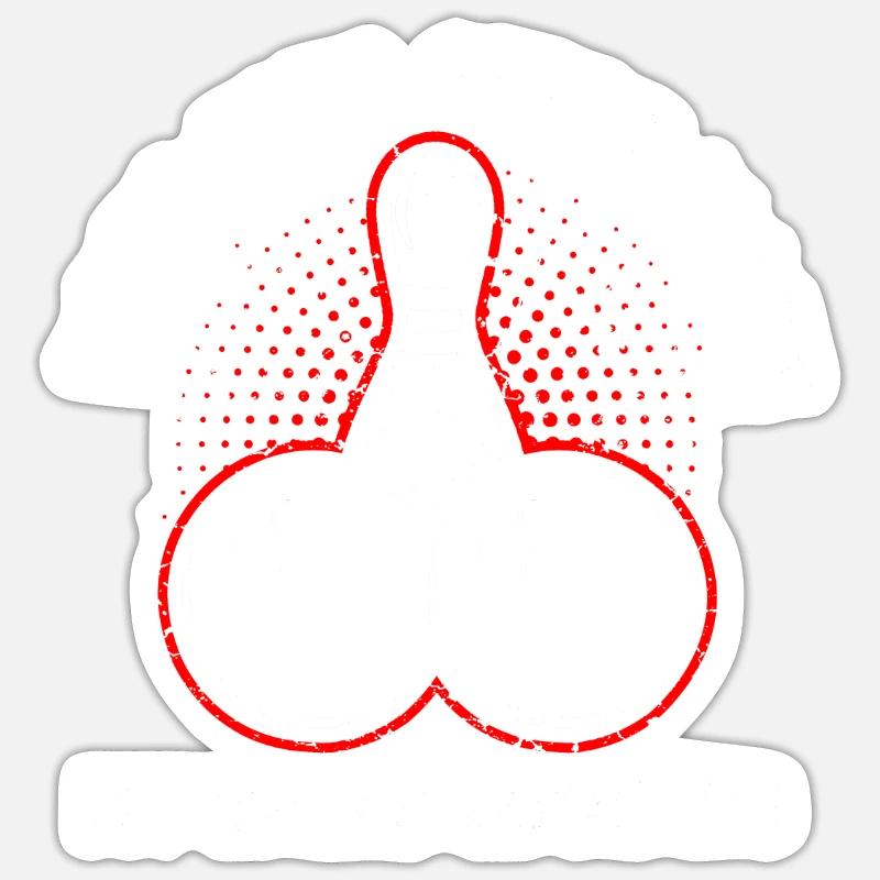 Bowling - Sticker Größe S (10 x 10 cm) - Mattweiß