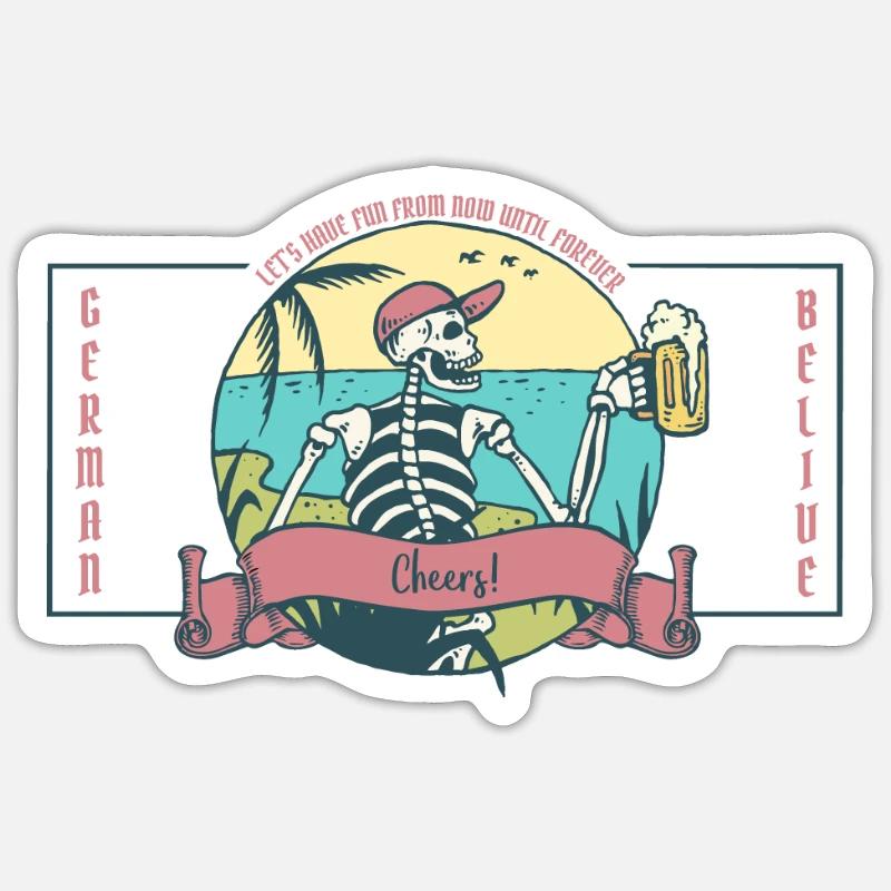 Acclamations "version crâne" - Sticker taille S (10 x 10 cm) - blanc mat