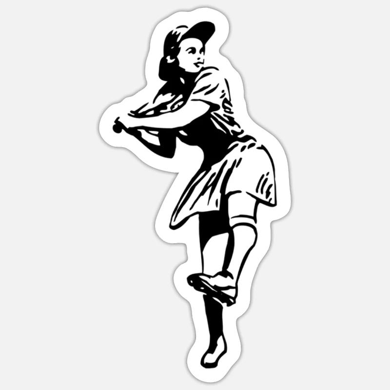 base-ball - Sticker taille S (10 x 10 cm) - blanc mat