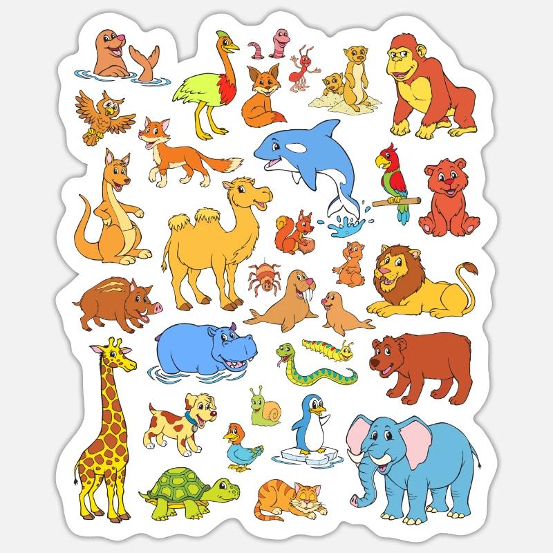 Animals - Sticker size S (10 x 10 cm) - white matte