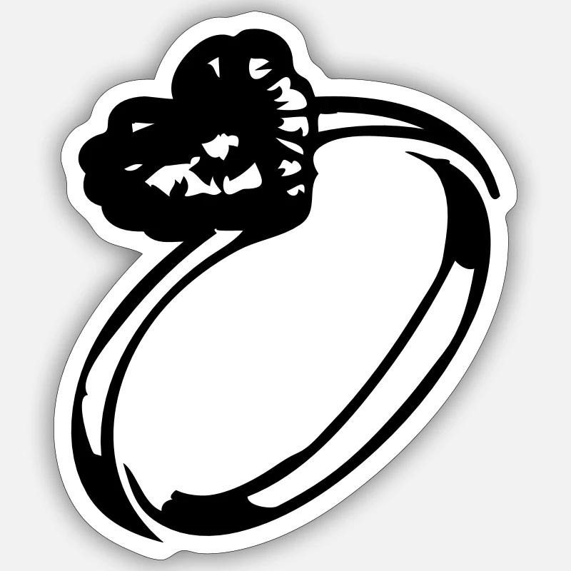 Heart diamond ring - Sticker size S (10 x 10 cm) - white matte