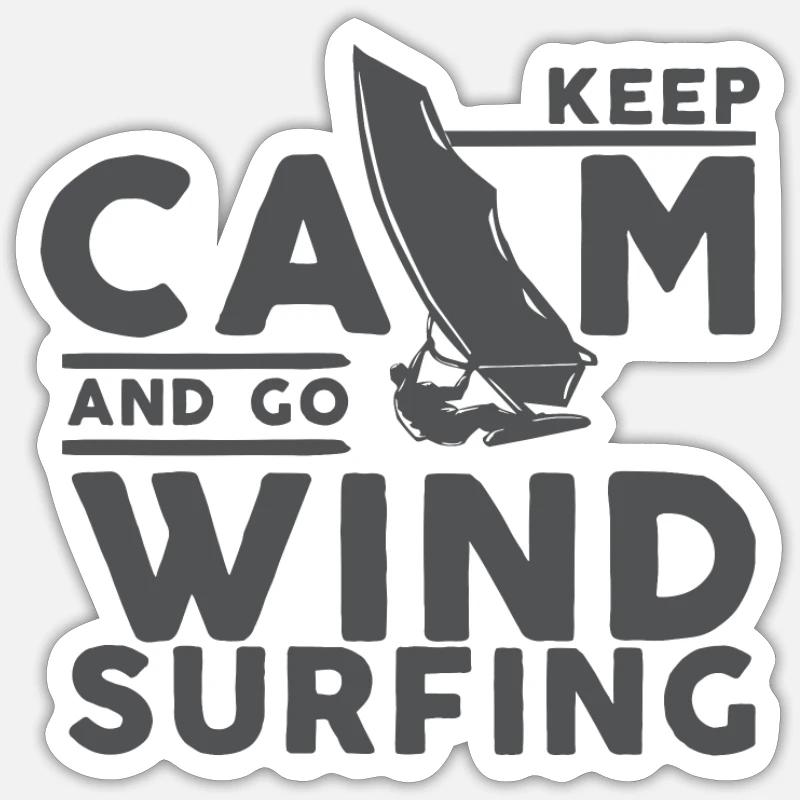 Windsurfen Windsurfer Windsurfing Surfer Geschenke - Sticker taille S (10 x 10 cm) - blanc mat