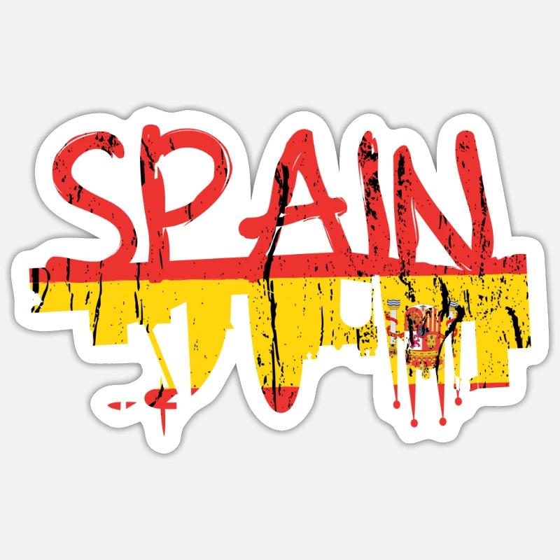Spanien - Sticker størrelse S (10 x 10 cm) - mat hvid