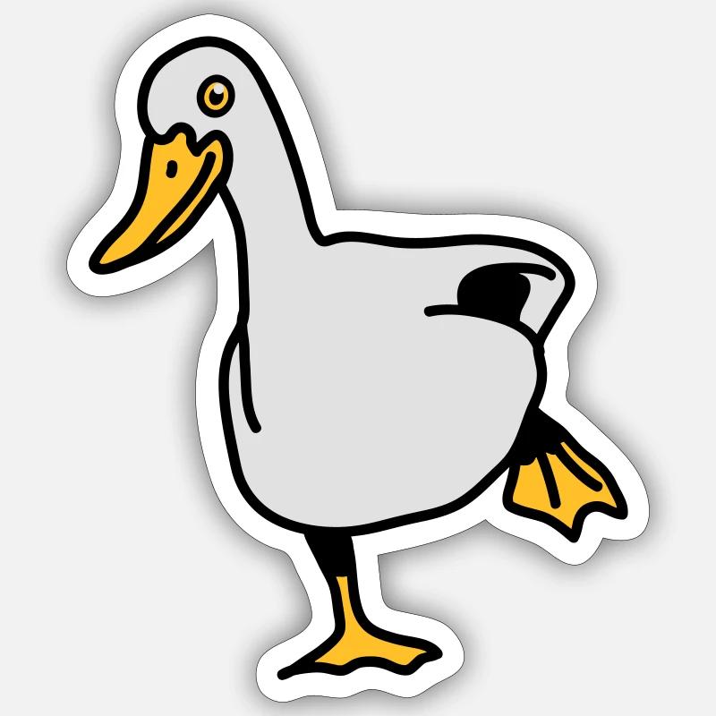 duck - Sticker Größe S (10 x 10 cm) - Mattweiß