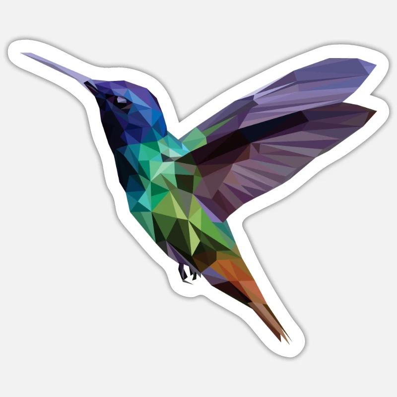 Oiseau polygone - Sticker taille S (10 x 10 cm) - blanc mat