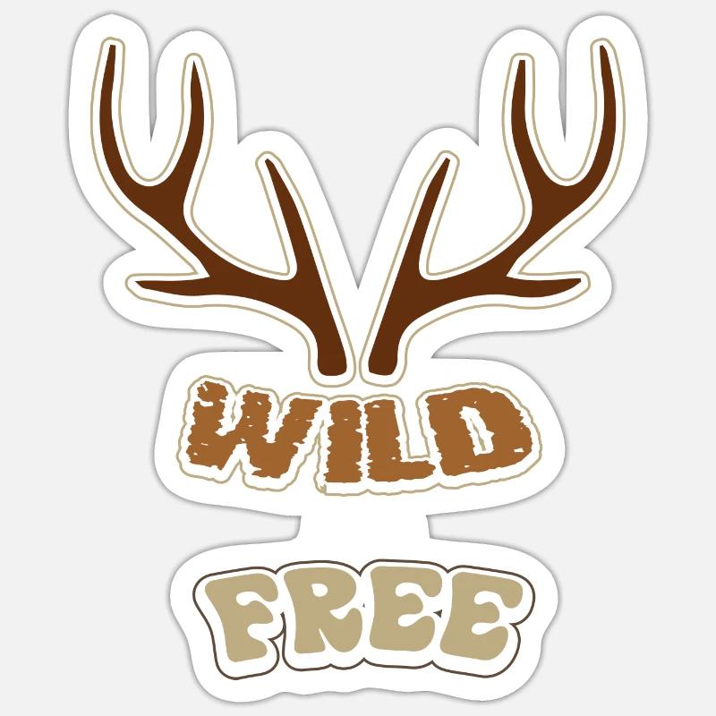 Cerf de cerf - Sticker taille S (10 x 10 cm) - blanc mat