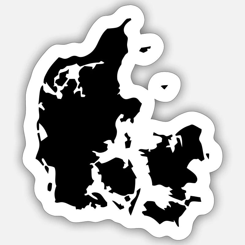 Denmark map - Sticker size S (10 x 10 cm) - white matte