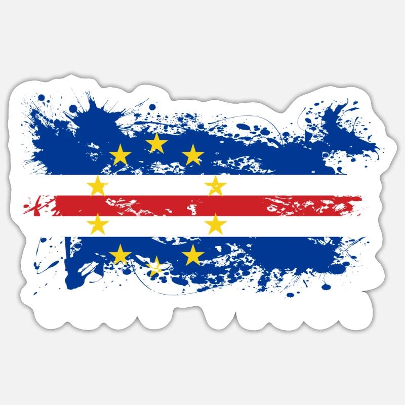 Cap Cap Vert Afrique Drapeau de l'île de Praia Drapeau Sticker taille S (10 x 10 cm)