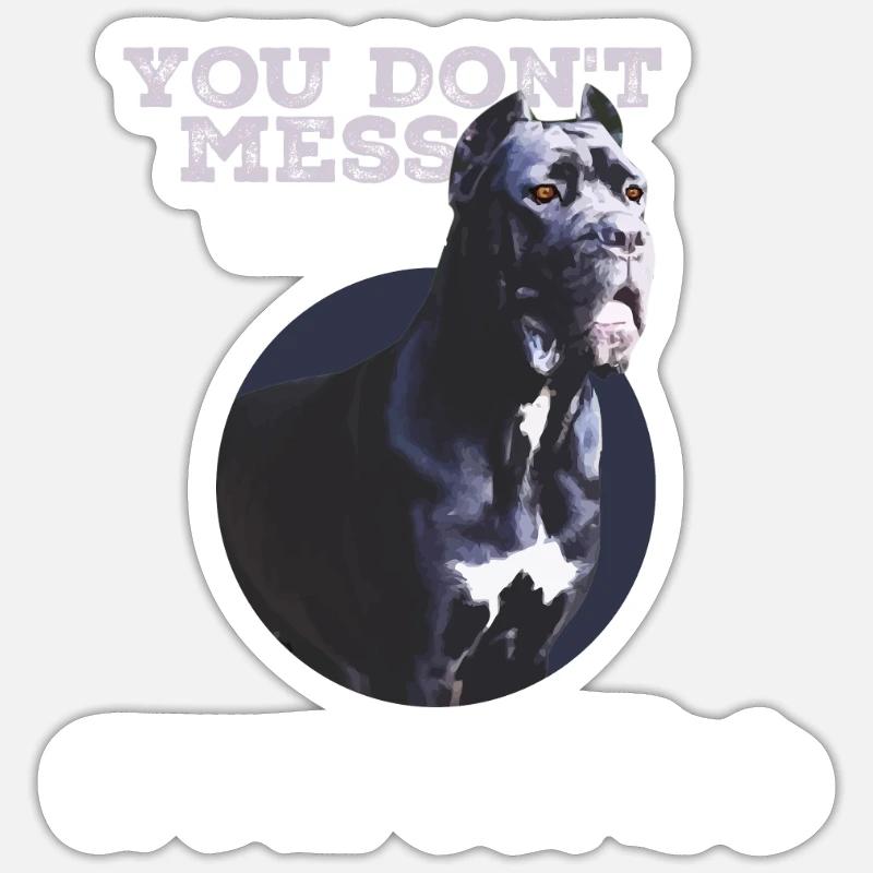 Cane Corso Attention Chien Moloss Cadeau - Sticker taille S (10 x 10 cm) - blanc mat