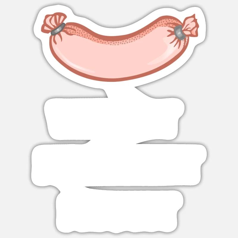 Wurst Krümelt Nicht Metzger Fleisch Witz Geschenk - Sticker Größe S (10 x 10 cm) - Mattweiß