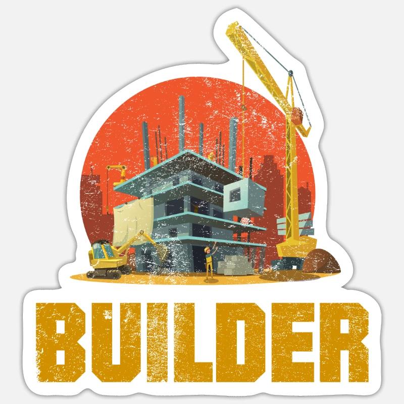 Construction worker Sticker size S (10 x 10 cm)