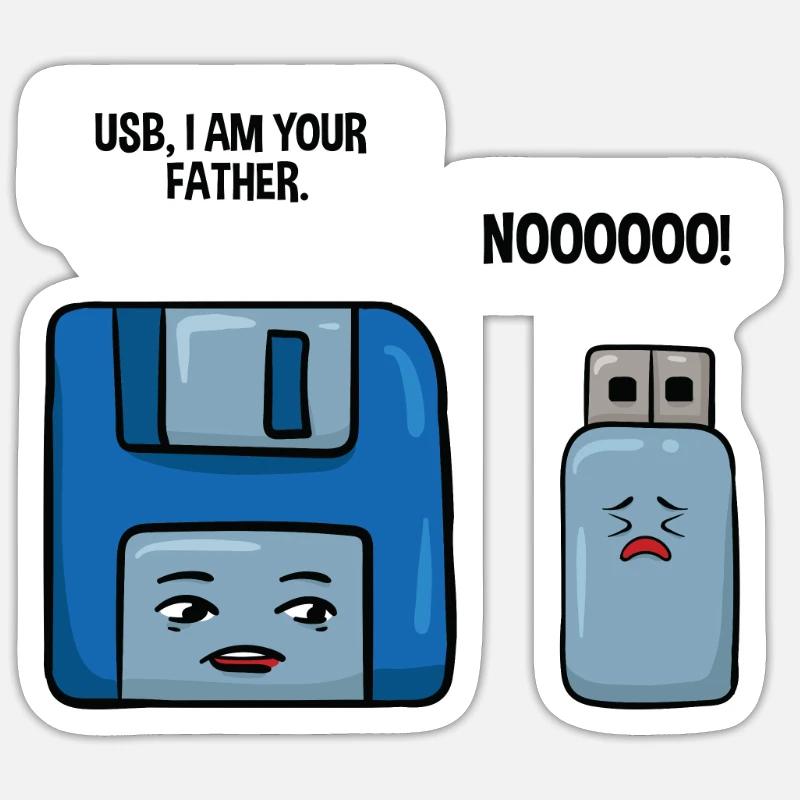 Diskette USB Stick Speicher PC Nerd Geschenk - Sticker Größe S (10 x 10 cm) - Mattweiß