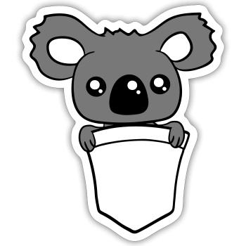 koala baer suess niedlich klein baby kind junges b - Sticker Größe S (10 x 10 cm) - Mattweiß - Vorne