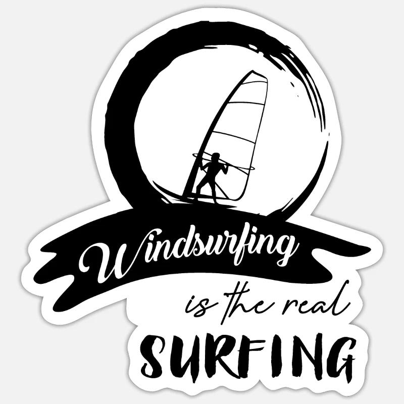 Windsurfer Windsurf Windsurfing Windsurfing Surfing - Sticker size S (10 x 10 cm) - white matte