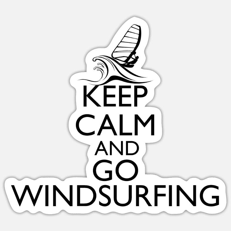 Windsurfer Windsurfing Surfing Windsurfing Windsurfing Windsurf - Sticker size S (10 x 10 cm) - white matte