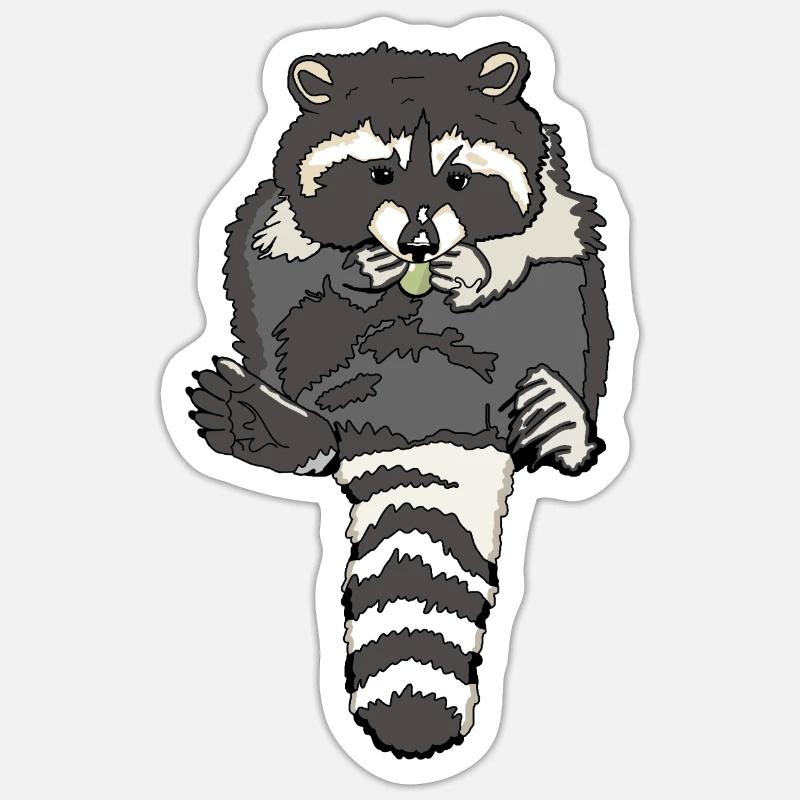 munching dumpy raccoon Sticker size S (10 x 10 cm)