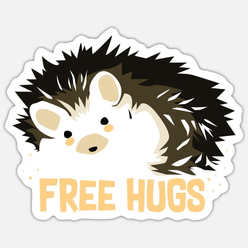 Umarmung Igel - Sticker Größe S (10 x 10 cm) - Mattweiß