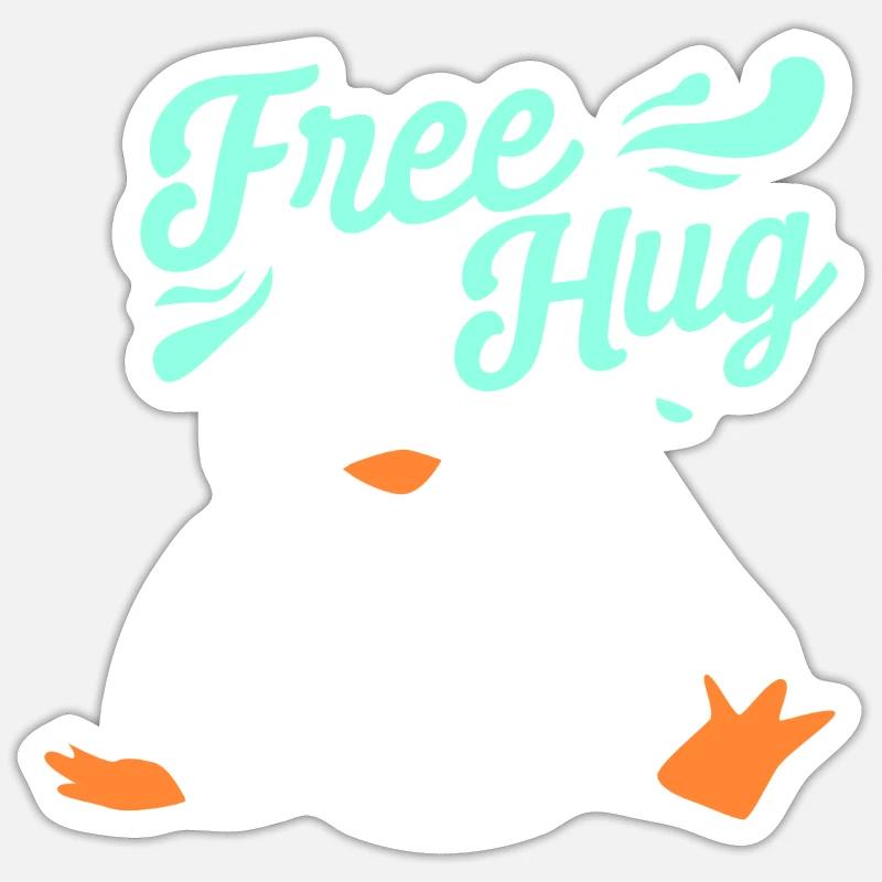 Accolade Pingouin - Sticker taille S (10 x 10 cm) - blanc mat