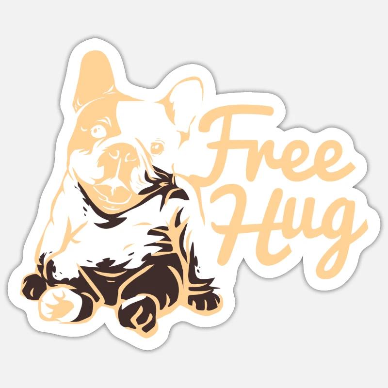 Bouledogue bouledogue - Sticker taille S (10 x 10 cm) - blanc mat