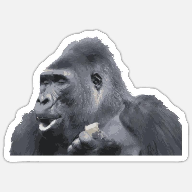 Gorilla silverback monkey - Sticker size S (10 x 10 cm) - white matte