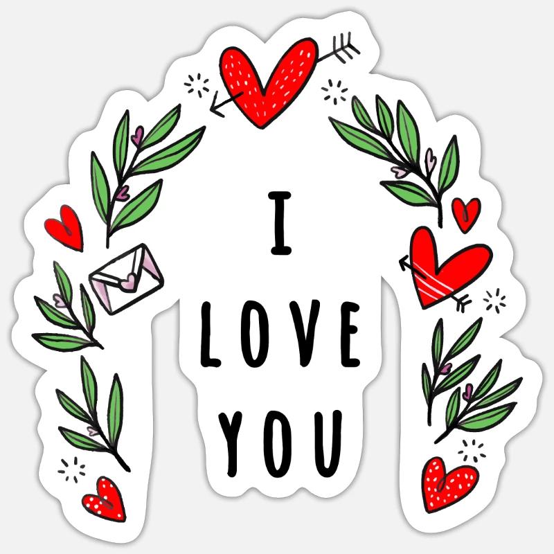 Saint Valentin Sticker taille S (10 x 10 cm)