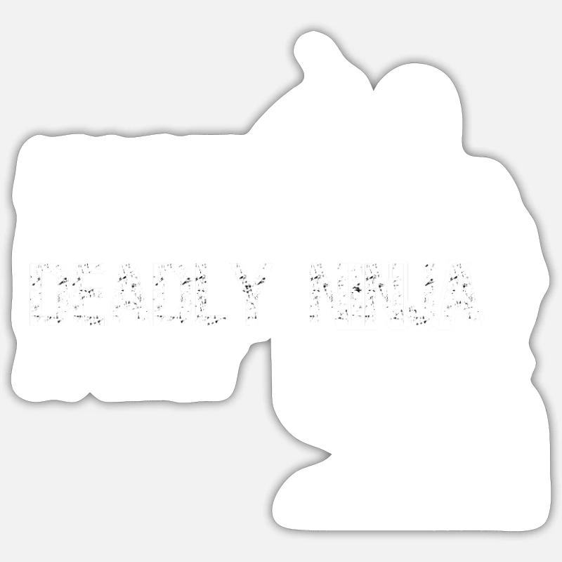 Libararian tödliches Ninja - Sticker Größe S (10 x 10 cm) - Mattweiß