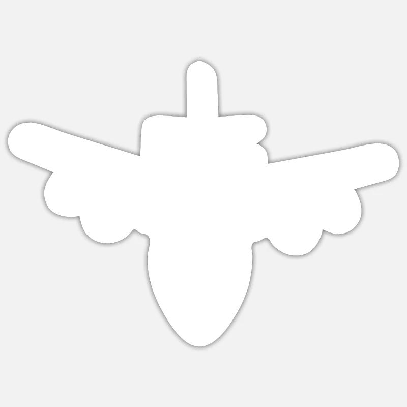 plane - Sticker size S (10 x 10 cm) - white matte