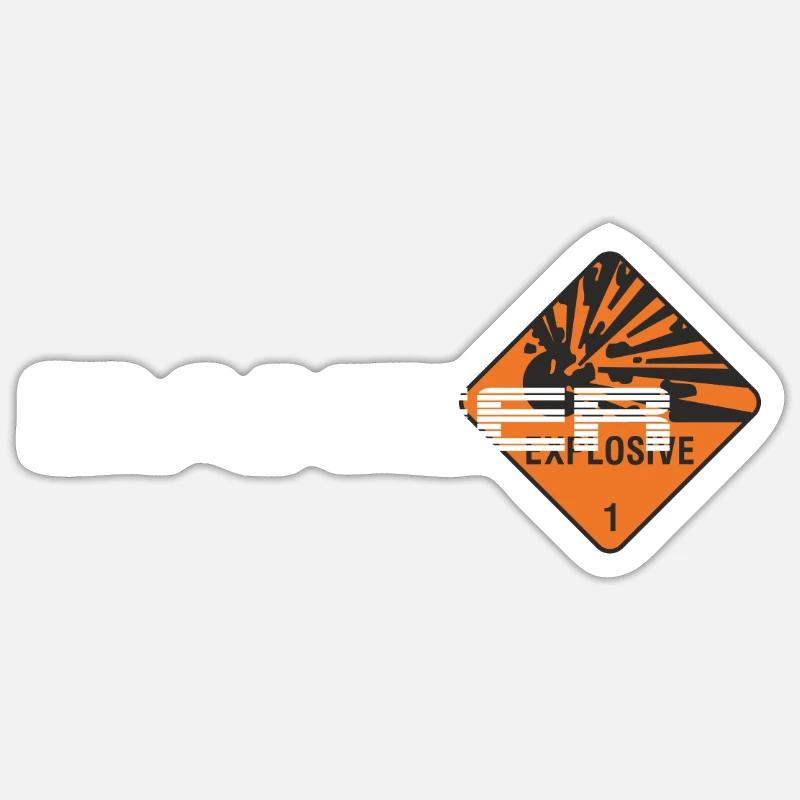 Danger Explosif - Sticker taille S (10 x 10 cm) - blanc mat