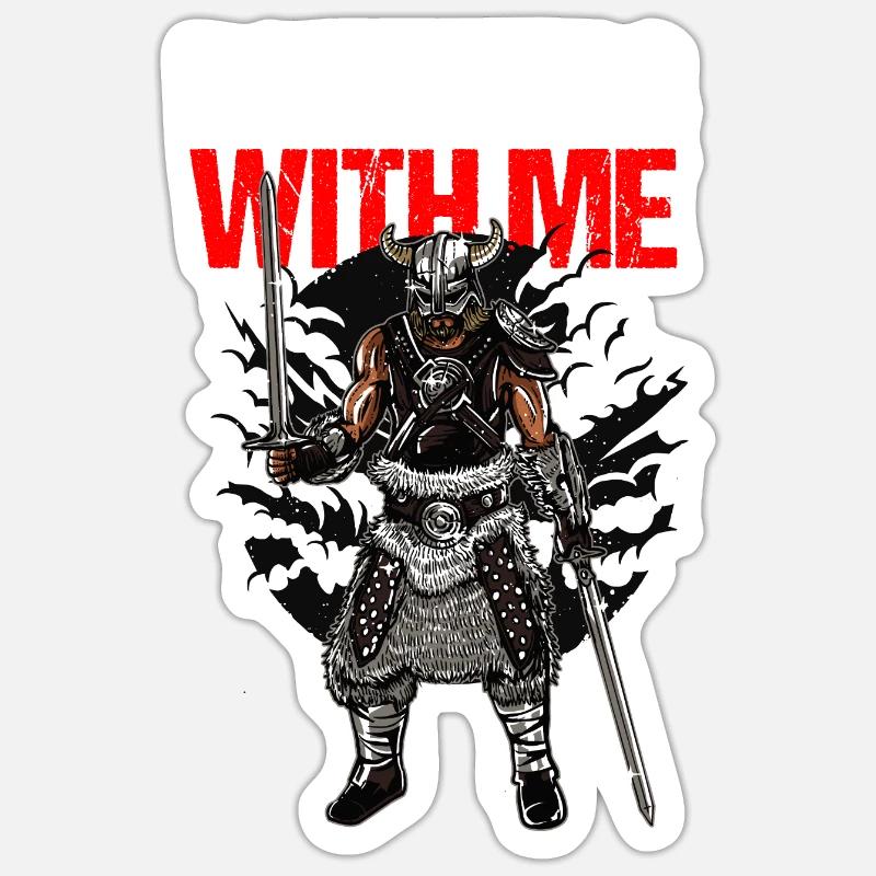 Dark Viking Warrior Geschenkidee Sticker Größe S (10 x 10 cm)