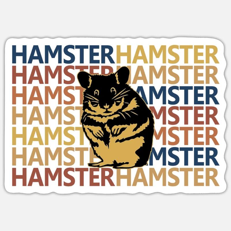 hamster - Sticker taille S (10 x 10 cm) - blanc mat