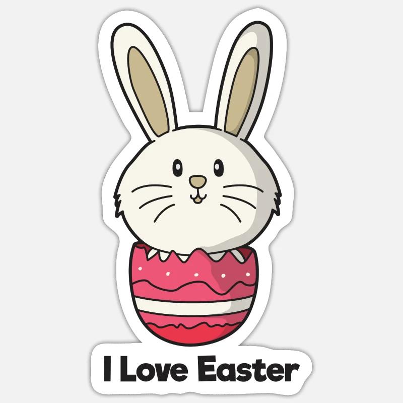 I Love Easter Easter Easter Easter - Sticker size S (10 x 10 cm) - white matte
