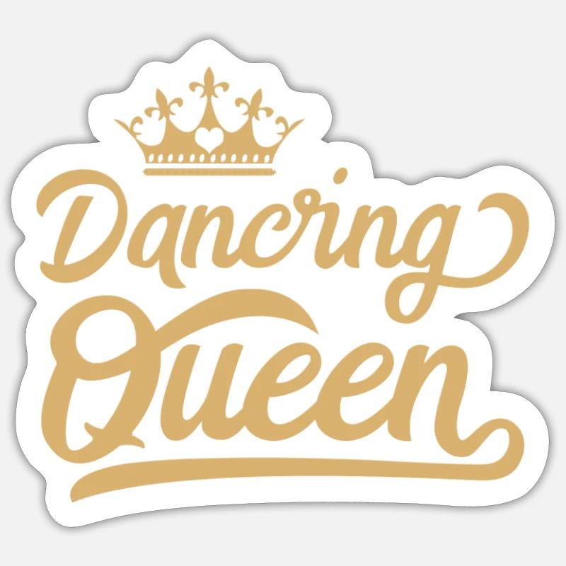 Dancing Queen Dancing Discofox Retro Tango Gift - Sticker taille S (10 x 10 cm) - blanc mat
