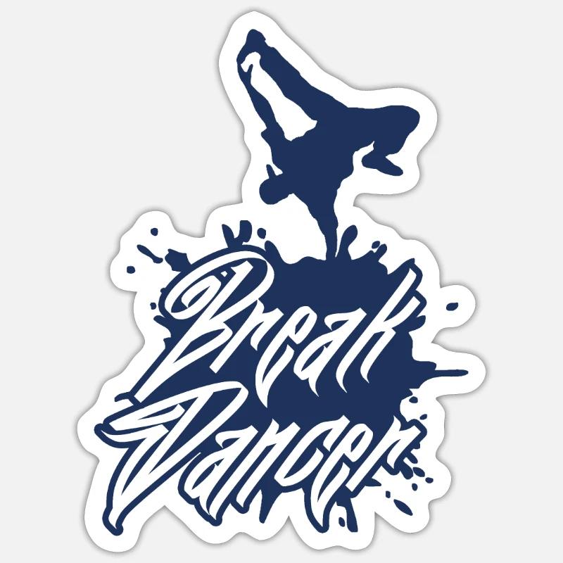 Break Breakdancer Breakdancing Breakdance Dance - Sticker Größe S (10 x 10 cm) - Mattweiß