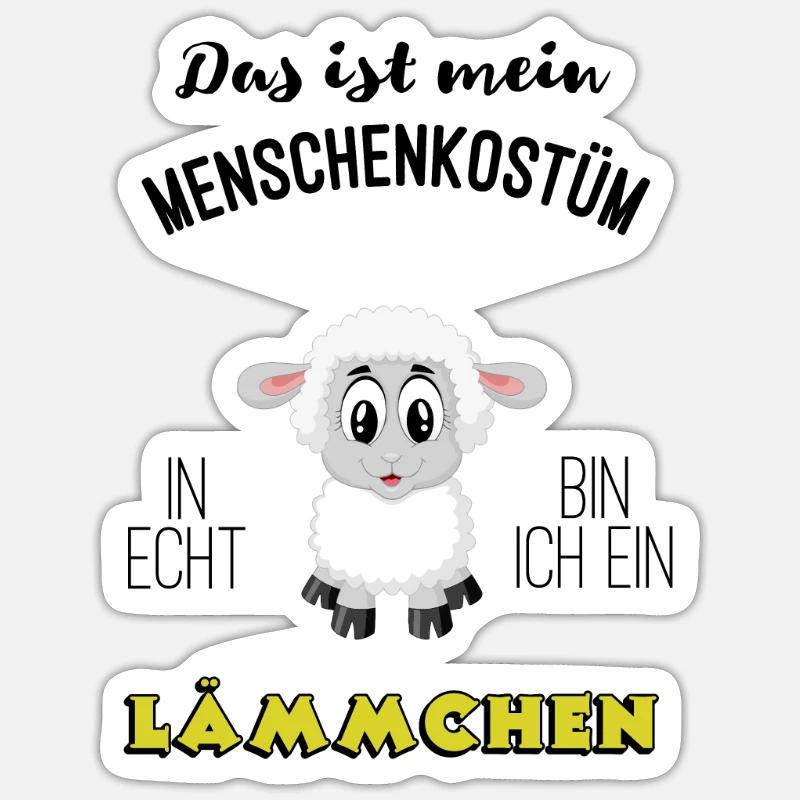 Human costumes Laemmchen Carnival MBA - Sticker size S (10 x 10 cm) - white matte
