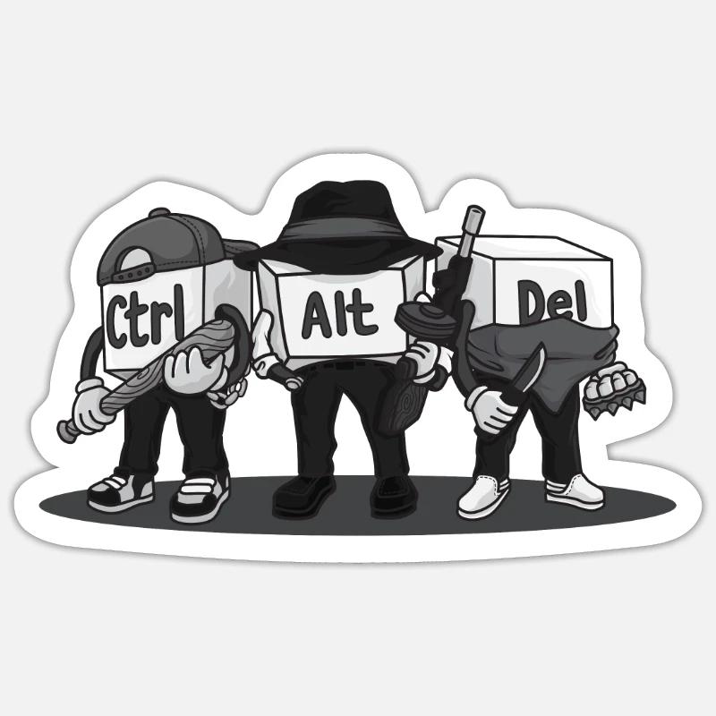 Ctrl Alt Del Computer Admin Nerd Geek Informatiker - Sticker Größe S (10 x 10 cm) - Mattweiß