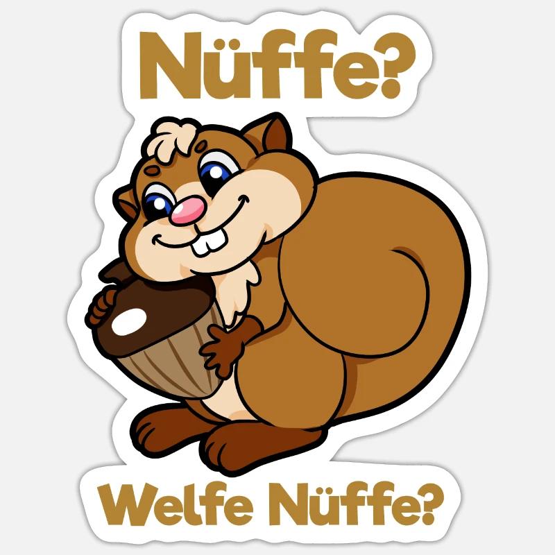 Squirrel Nuts Hazelnut Nut Welfe Nüffe Sticker size S (10 x 10 cm)