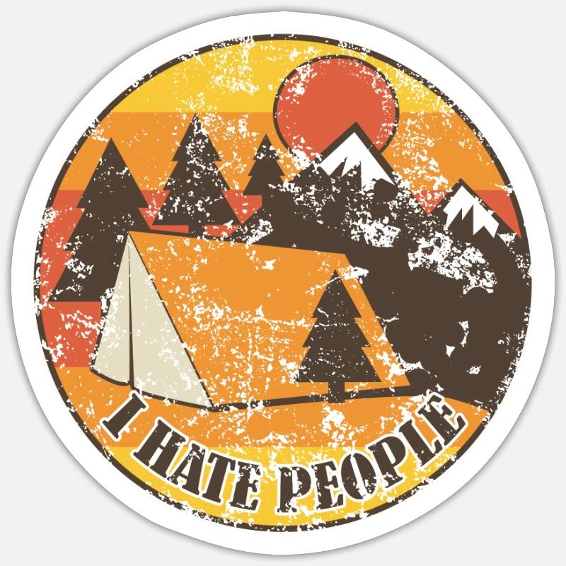 I Hate People - Ich hasse Menschen - Sticker Größe S (10 x 10 cm) - Mattweiß