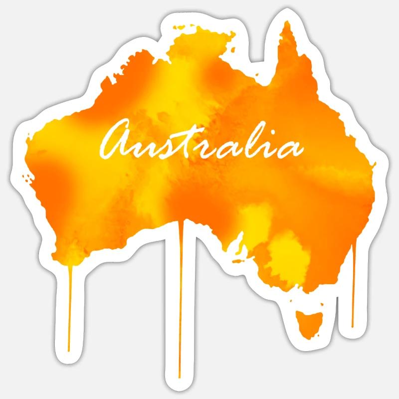 Carte du monde des bas-continents australiens - Sticker taille S (10 x 10 cm) - blanc mat