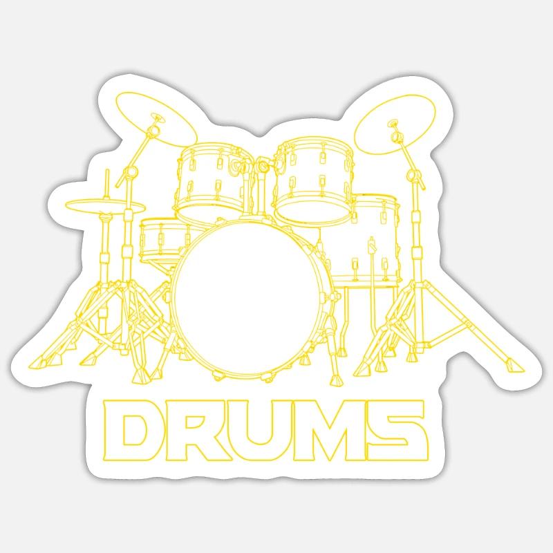 Batterie Percussion Percussion - Sticker taille S (10 x 10 cm) - blanc mat