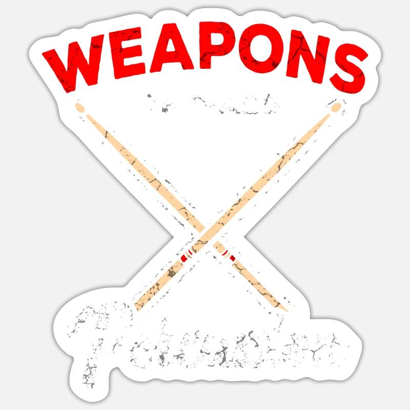 Batterie Percussion Percussion - Sticker taille S (10 x 10 cm) - blanc mat