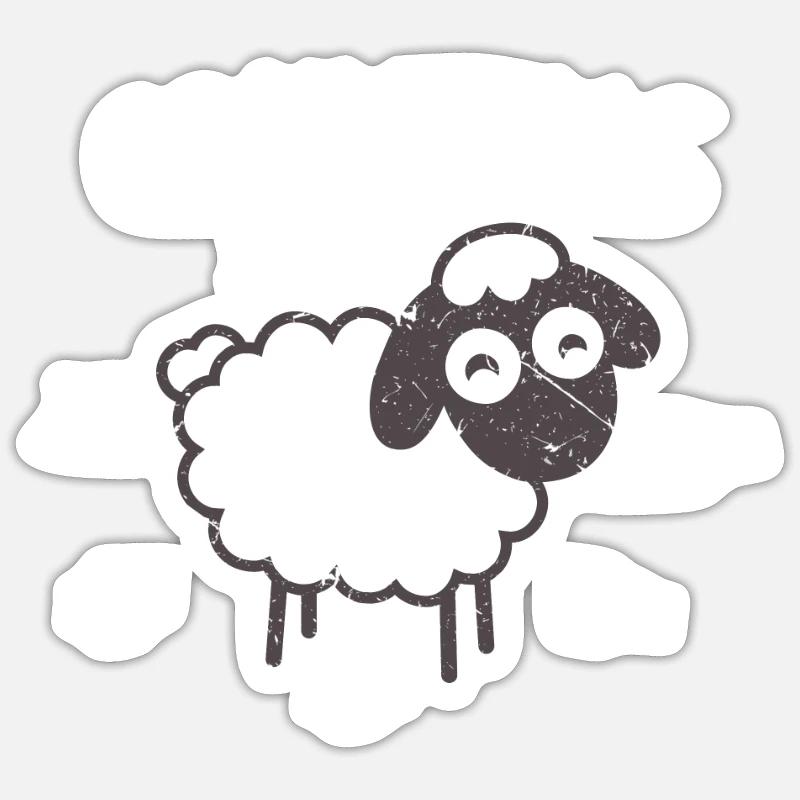 Sheep sheep fall asleep - Sticker size S (10 x 10 cm) - white matte