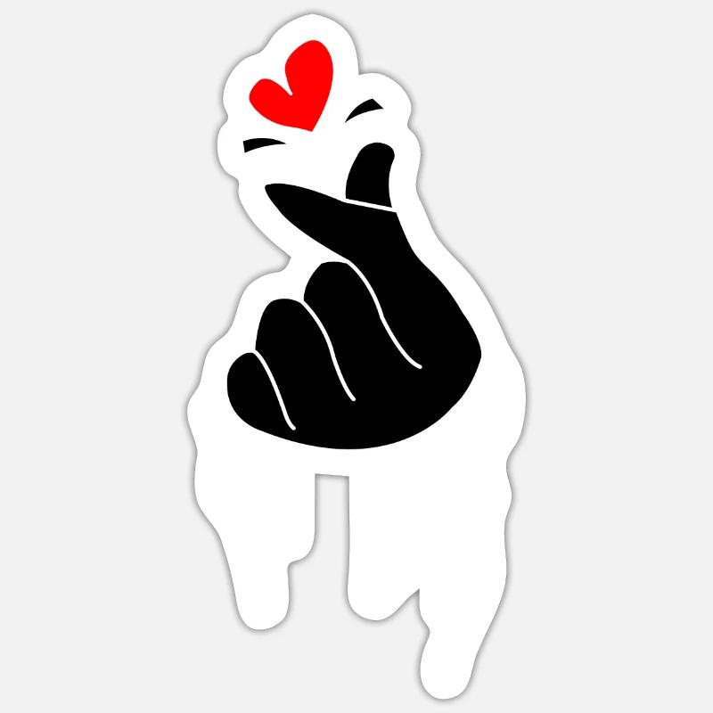 Corée amour - Sticker taille S (10 x 10 cm) - blanc mat