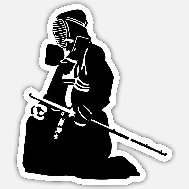 kendo - Sticker taille S (10 x 10 cm) - blanc mat