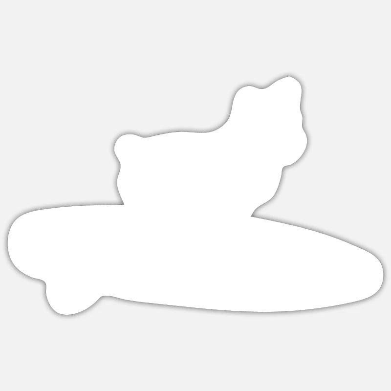 SUP chien - Sticker taille S (10 x 10 cm) - blanc mat