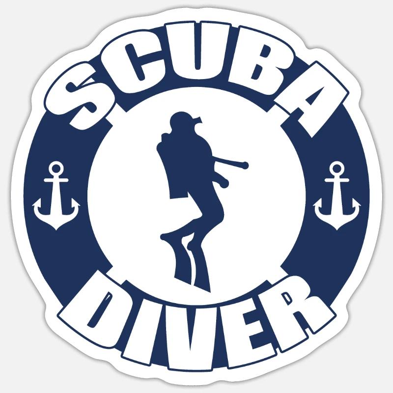 Diving Diver Gift - Sticker size S (10 x 10 cm) - white matte
